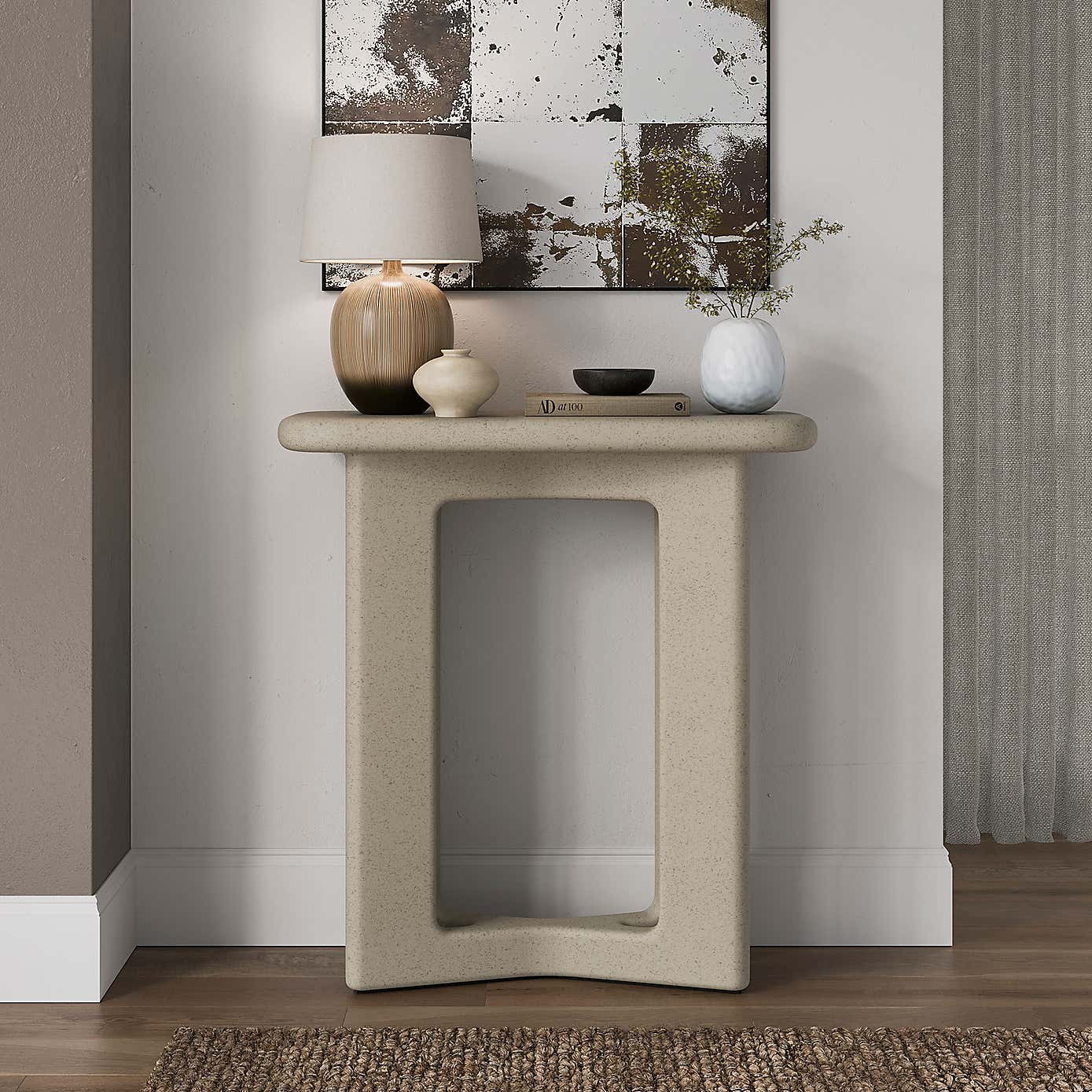 Rue Console Table, Concrete