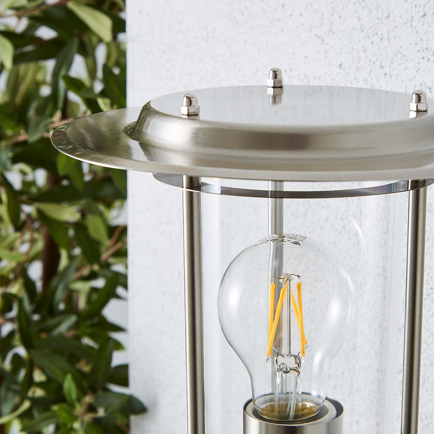 Derek PIR Sensor Glass Steel Outdoor Wall Light