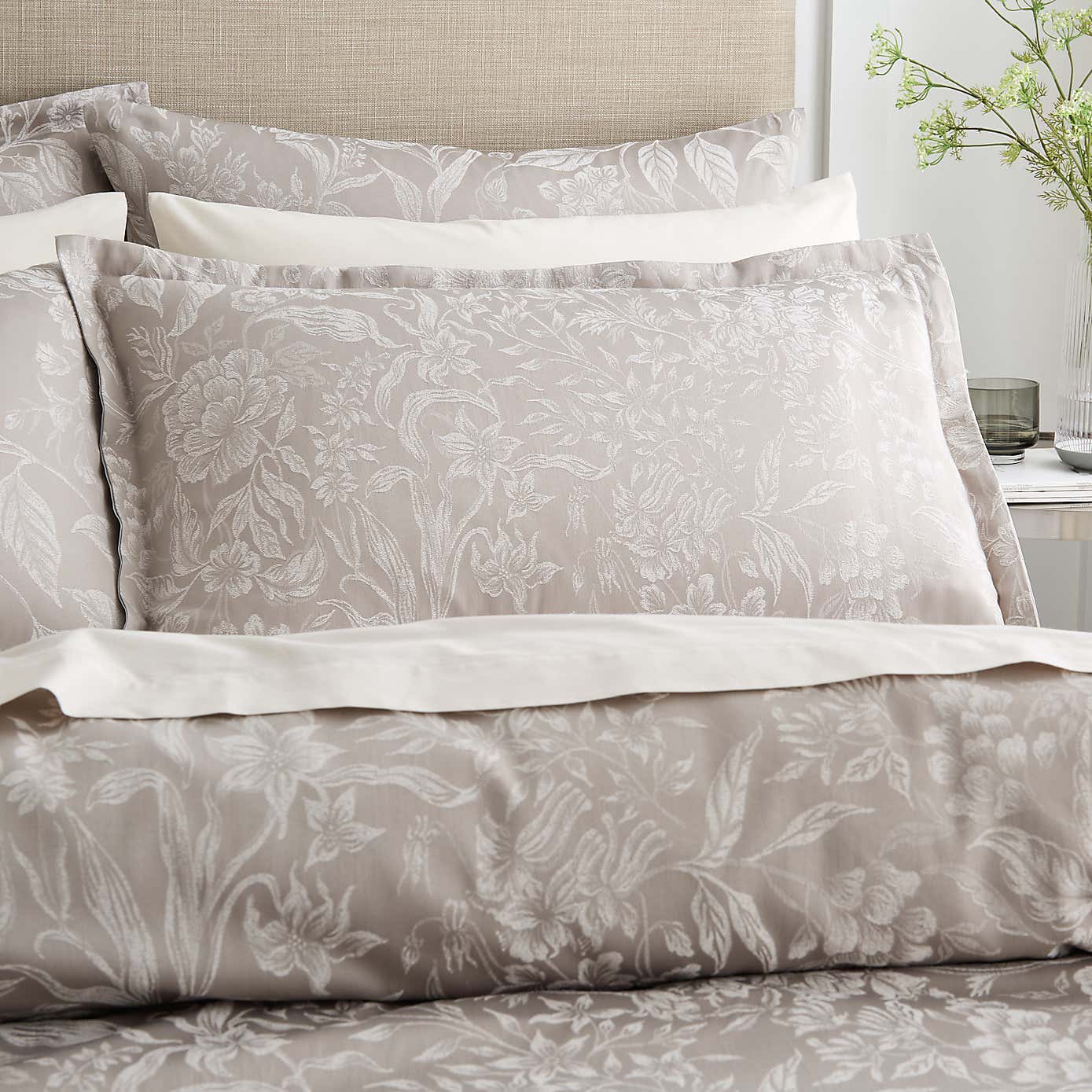 Remi Jaquard Grey Oxford Pillowcase