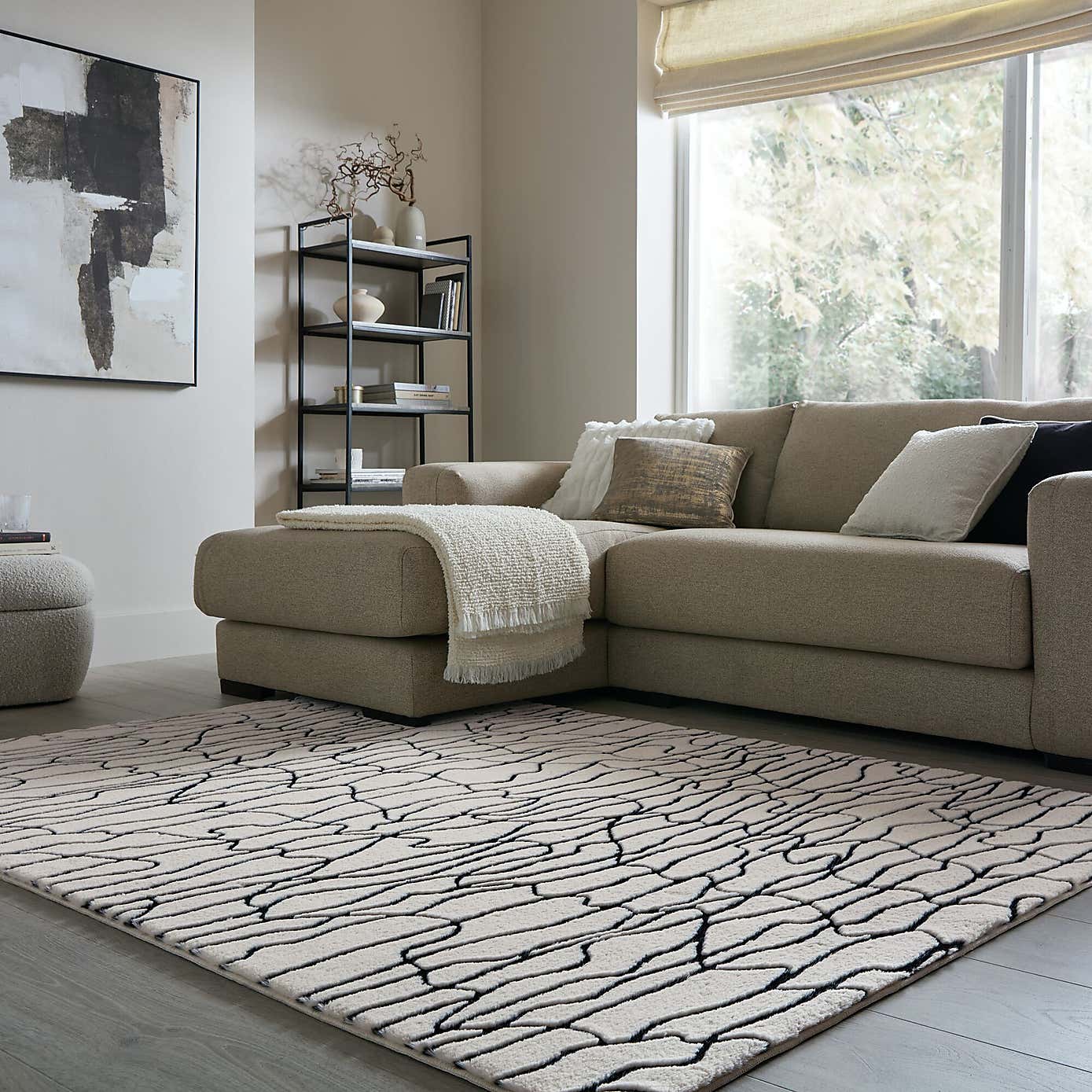 Faron Abstract Faux Fur Luxe Rug