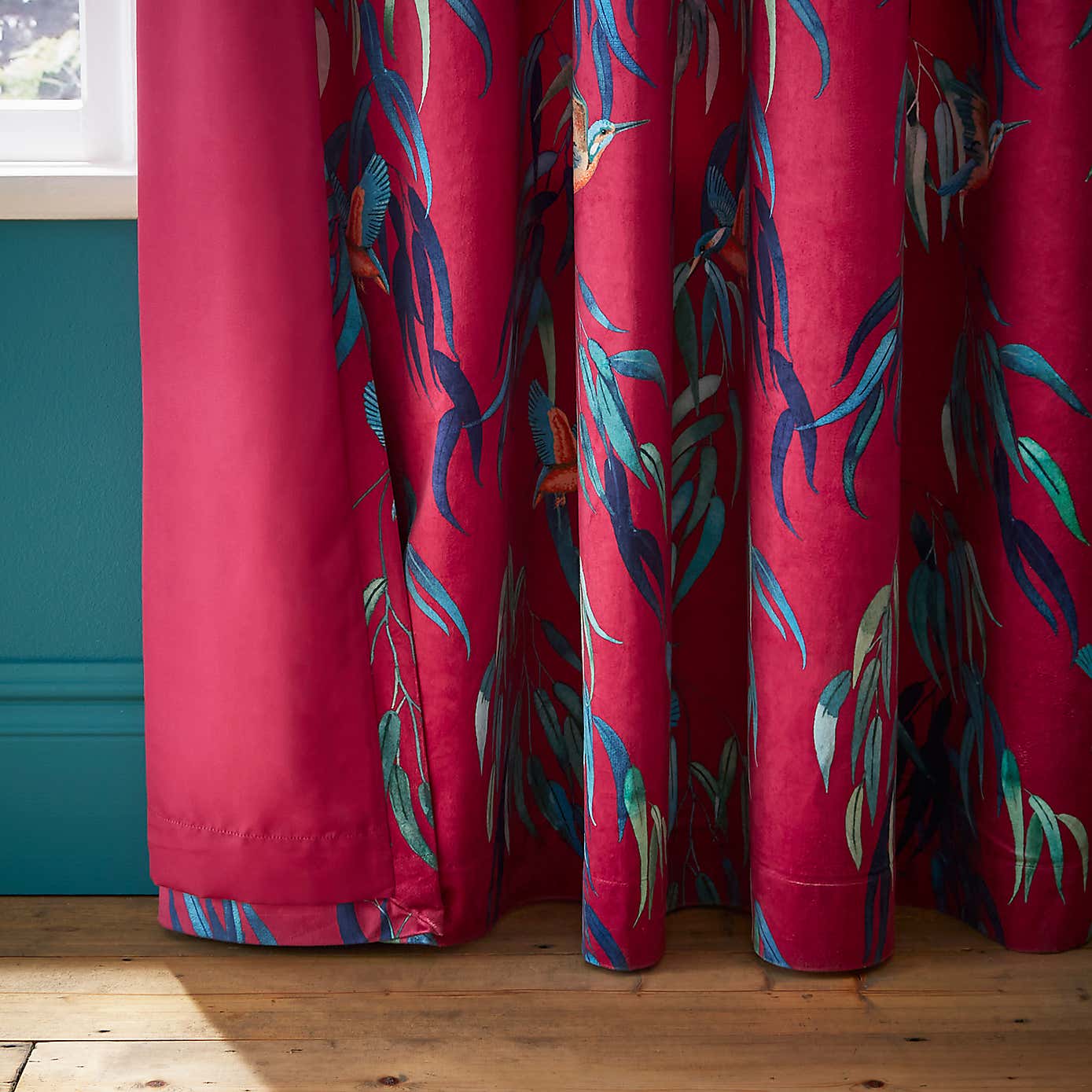 Natural History Museum Kingfisher Eyelet Curtains