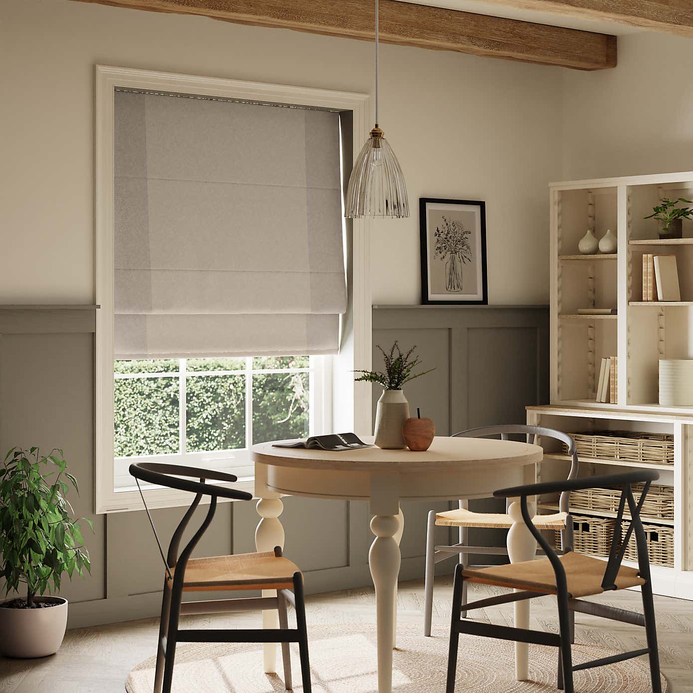 Luna Bordered Blackout Roman Blind