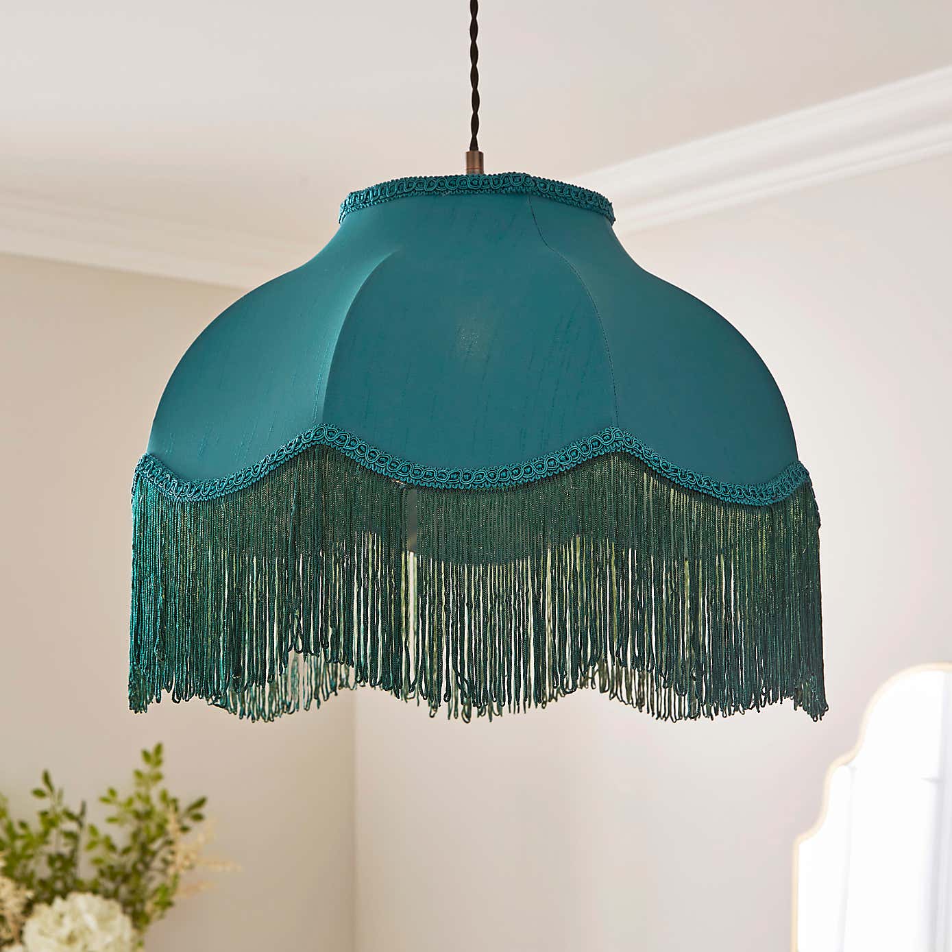 Carmona Fringed Satin Lamp Shade