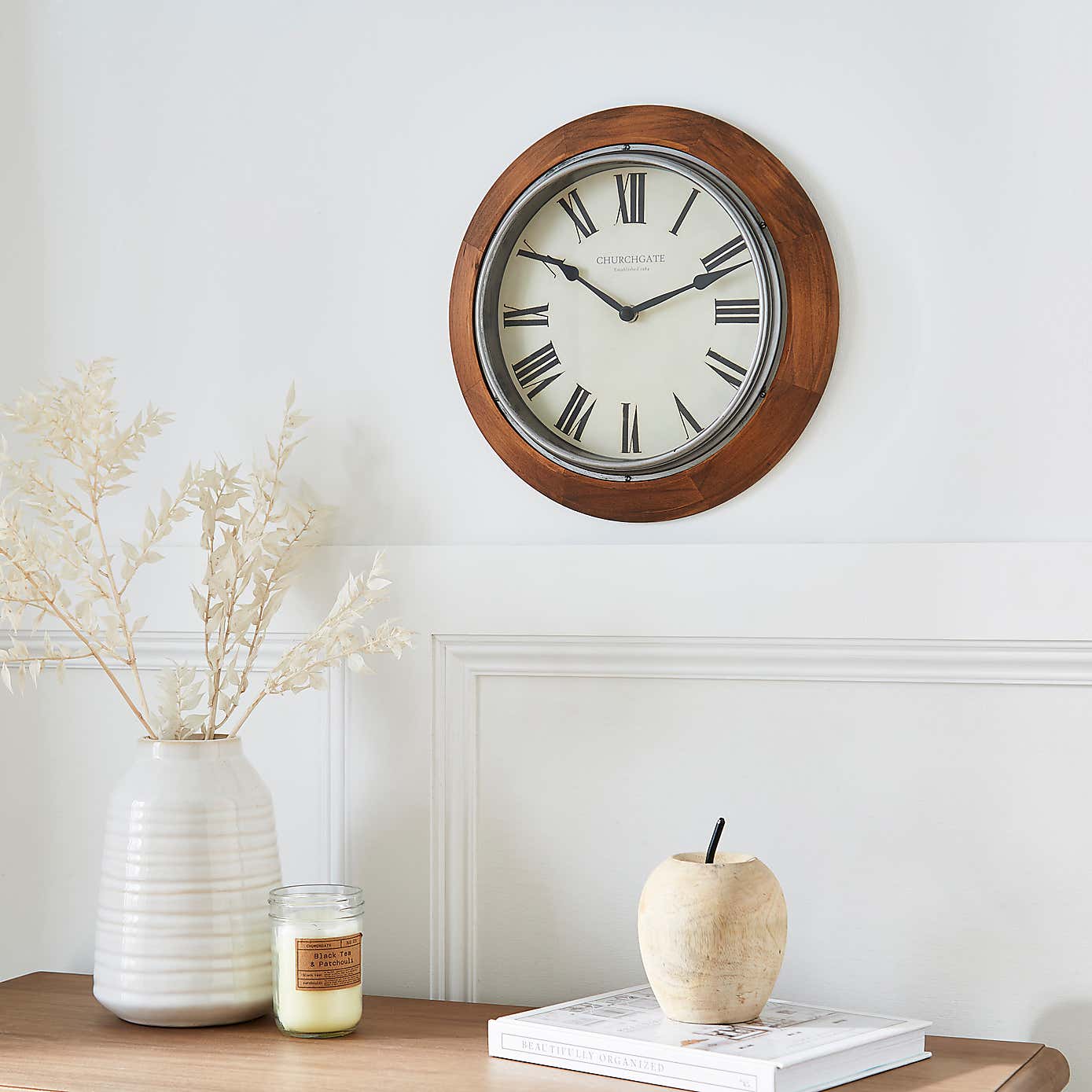 Wooden Edge 31cm Wall Clock