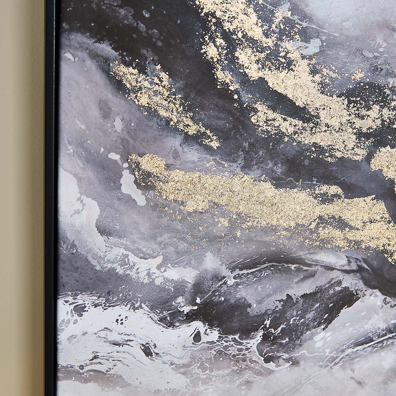 Luxe Gold Foil Abstract Framed Canvas