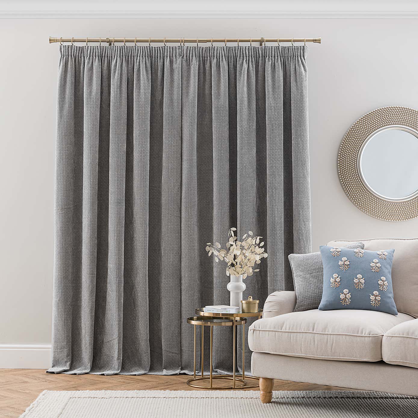 Alayna Chenille Pencil Pleat Curtains