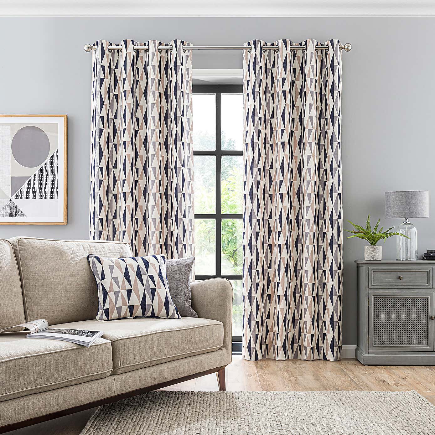 Elements Triangles Eyelet Curtains