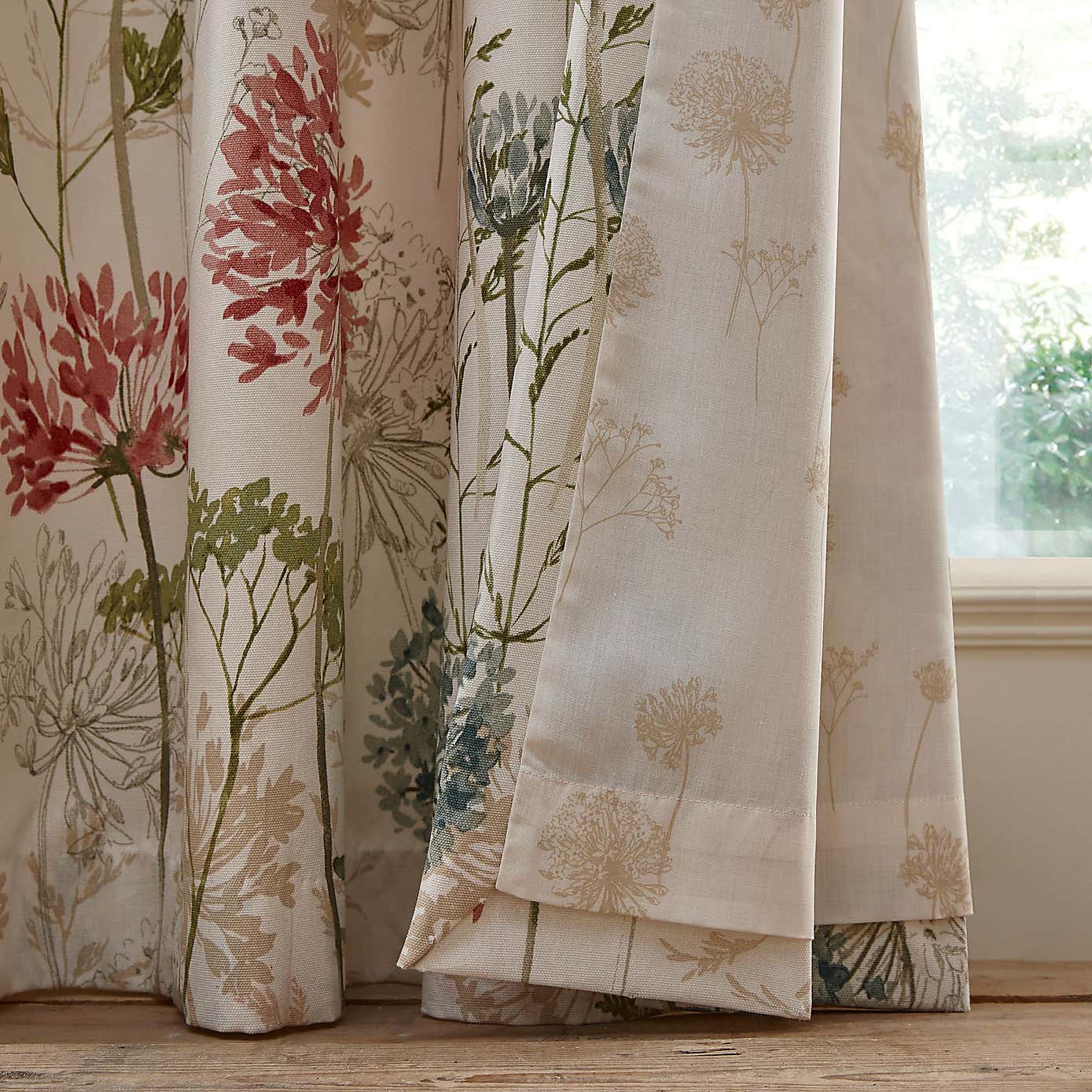 Country Meadow Pencil Pleat Curtains