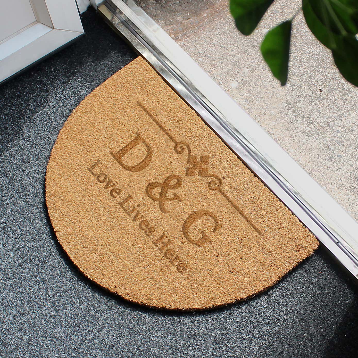 Personalised Name or Number Half Moon Doormat