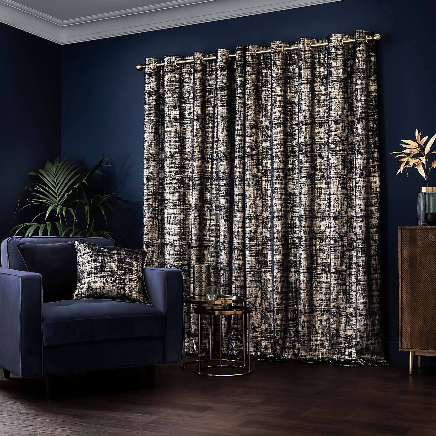 Romano Velour Eyelet Curtains