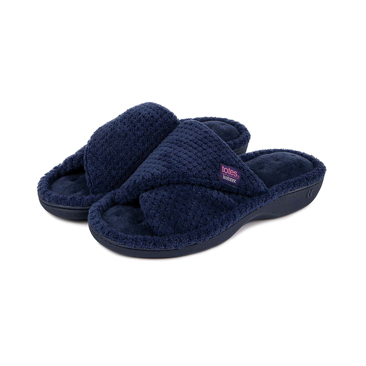 totes Isotoner Popcorn Open Toe Slippers