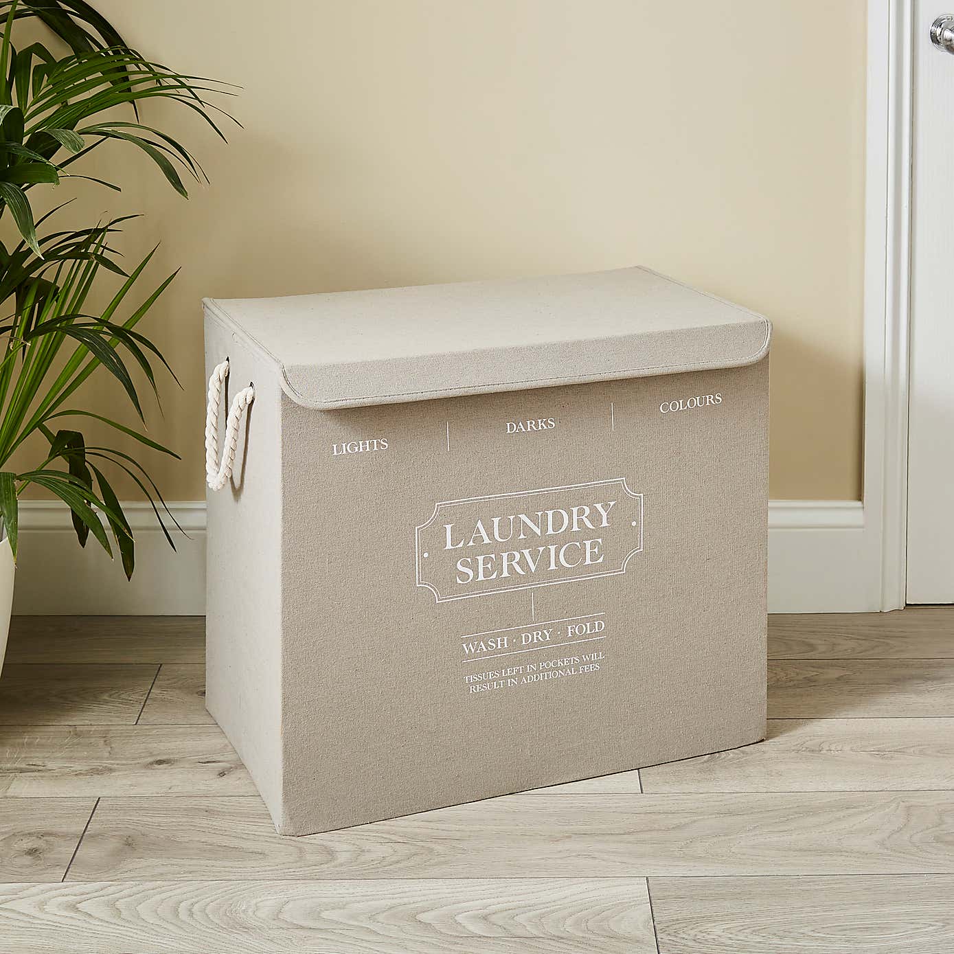 Vintage Triple Compartment Foldable Laundry Hamper