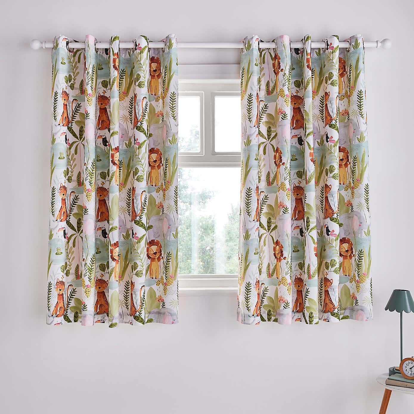 Jungle Friends Blackout Eyelet Curtains