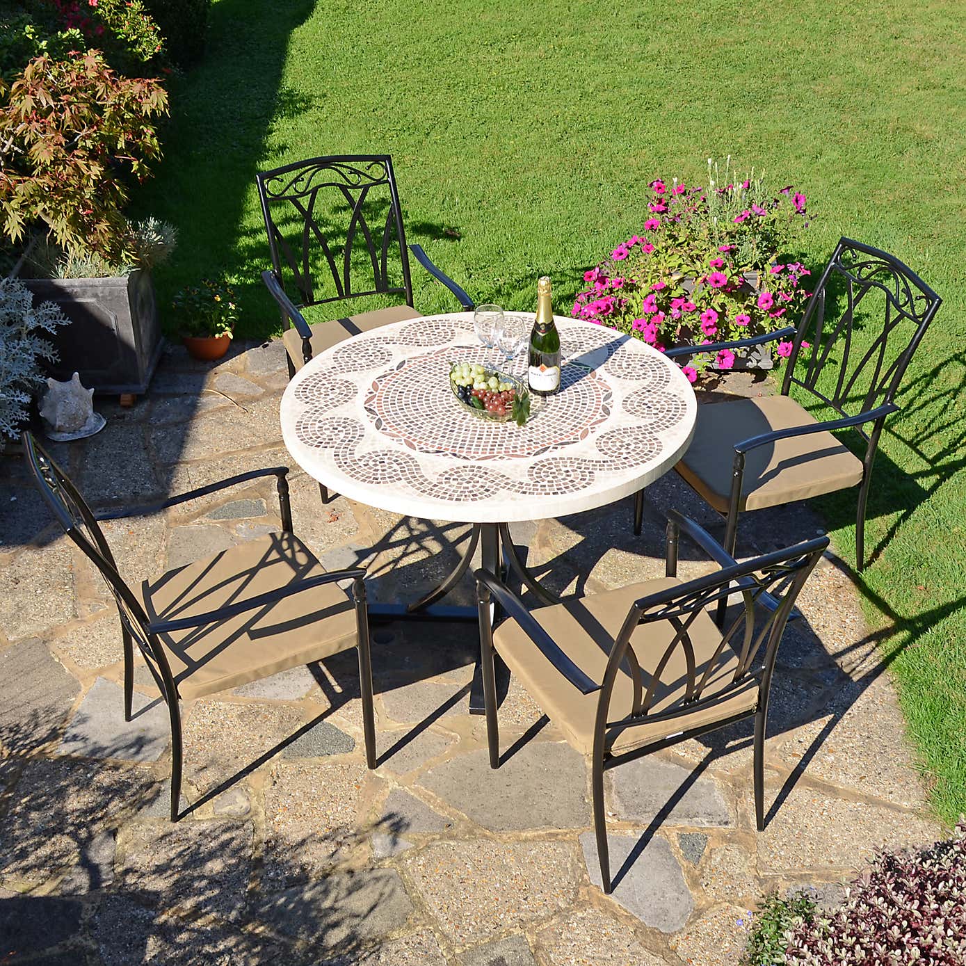 Avignon Dining Table with 4 Ascot Chairs Set