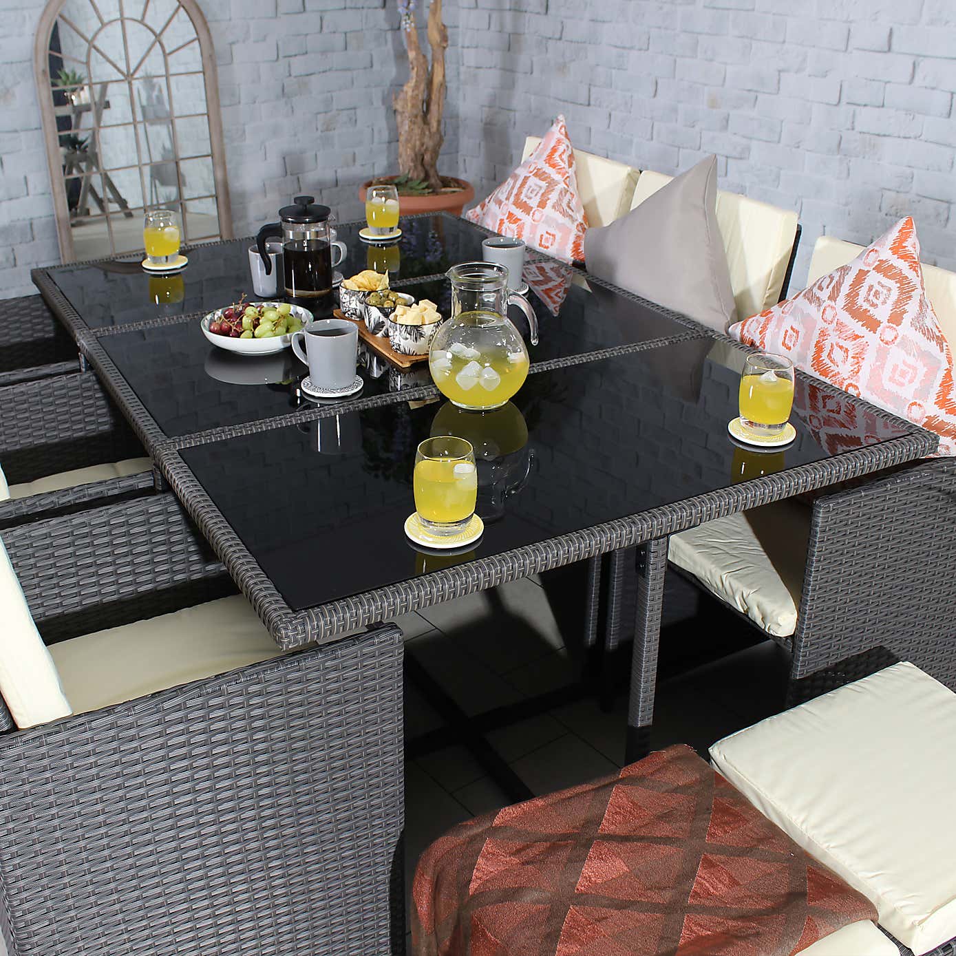 Cannes Grey 10 Seater Cube Set