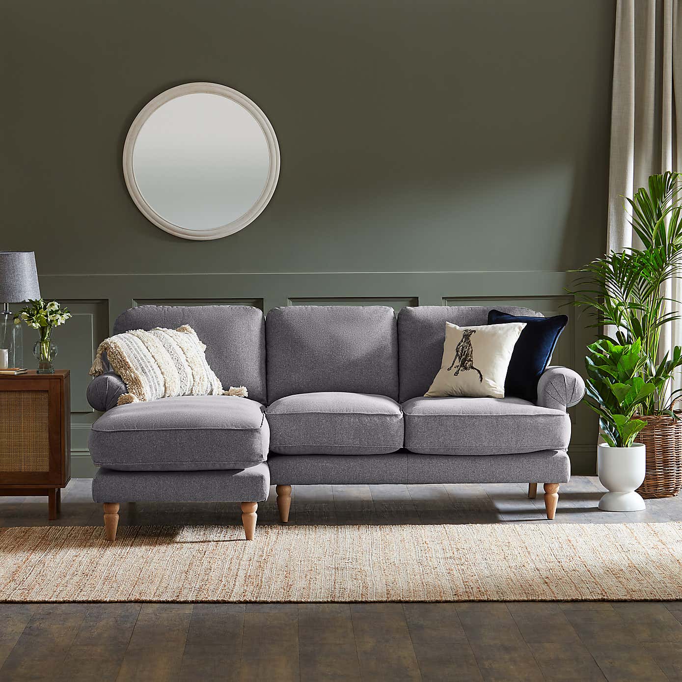 Jolene Soft Texture Corner Chaise Sofa