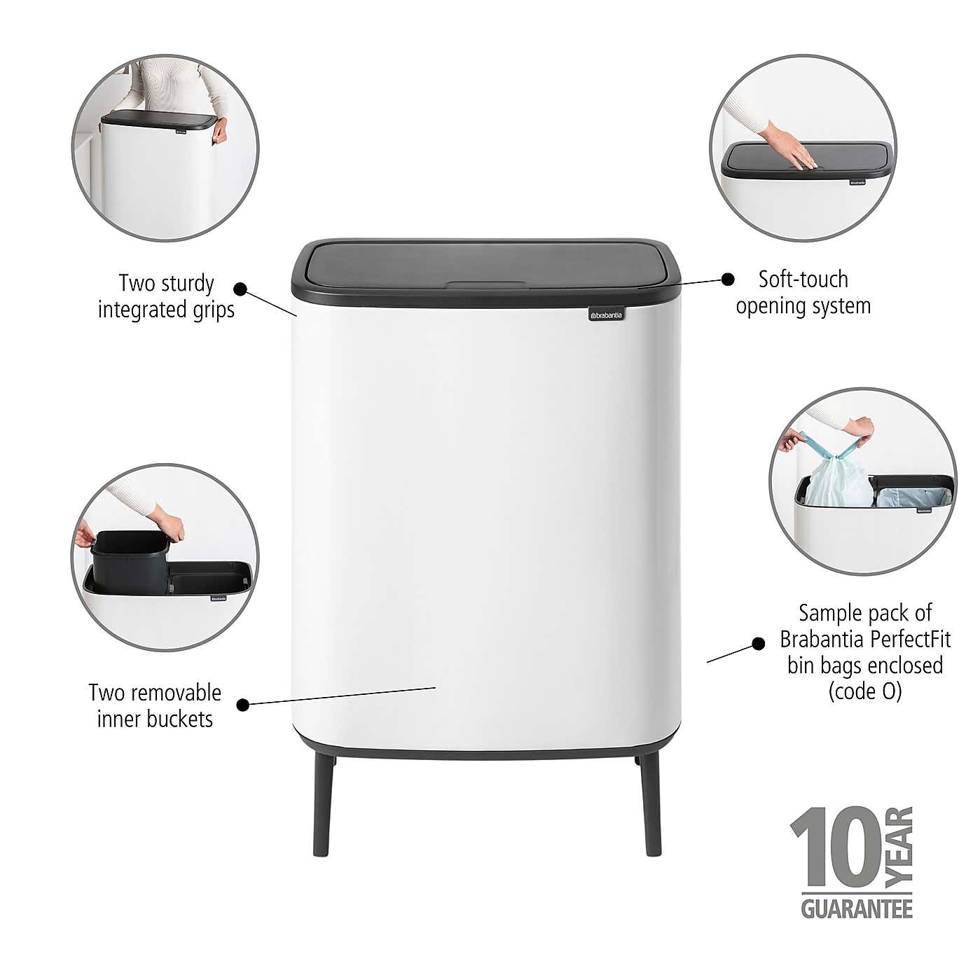 Brabantia Bo 2 x 30L Touch Bin Hi
