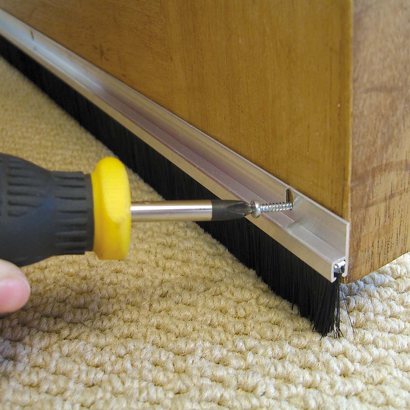 Stormguard Heavy Duty Bottom Door Brush 914mm Aluminium