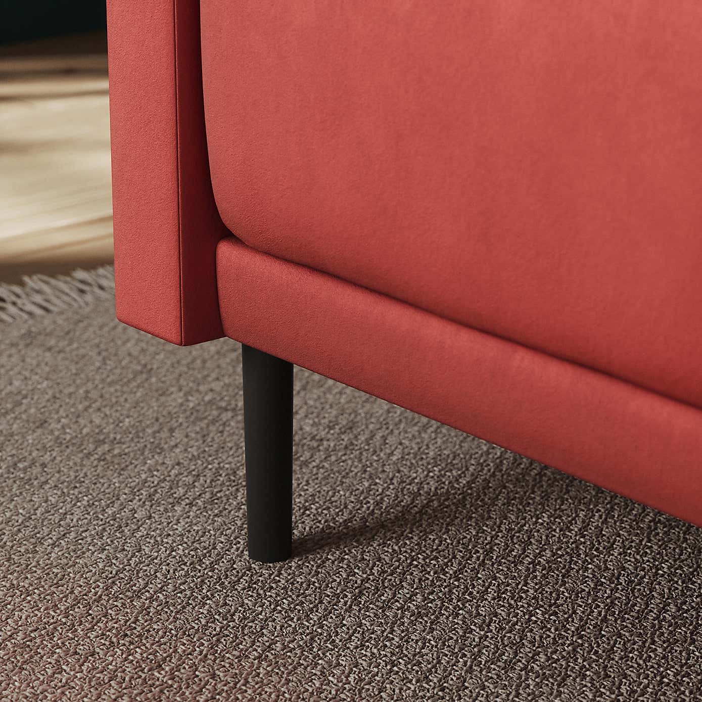 Mae Corner Dining Bench, Matte Plush Velvet