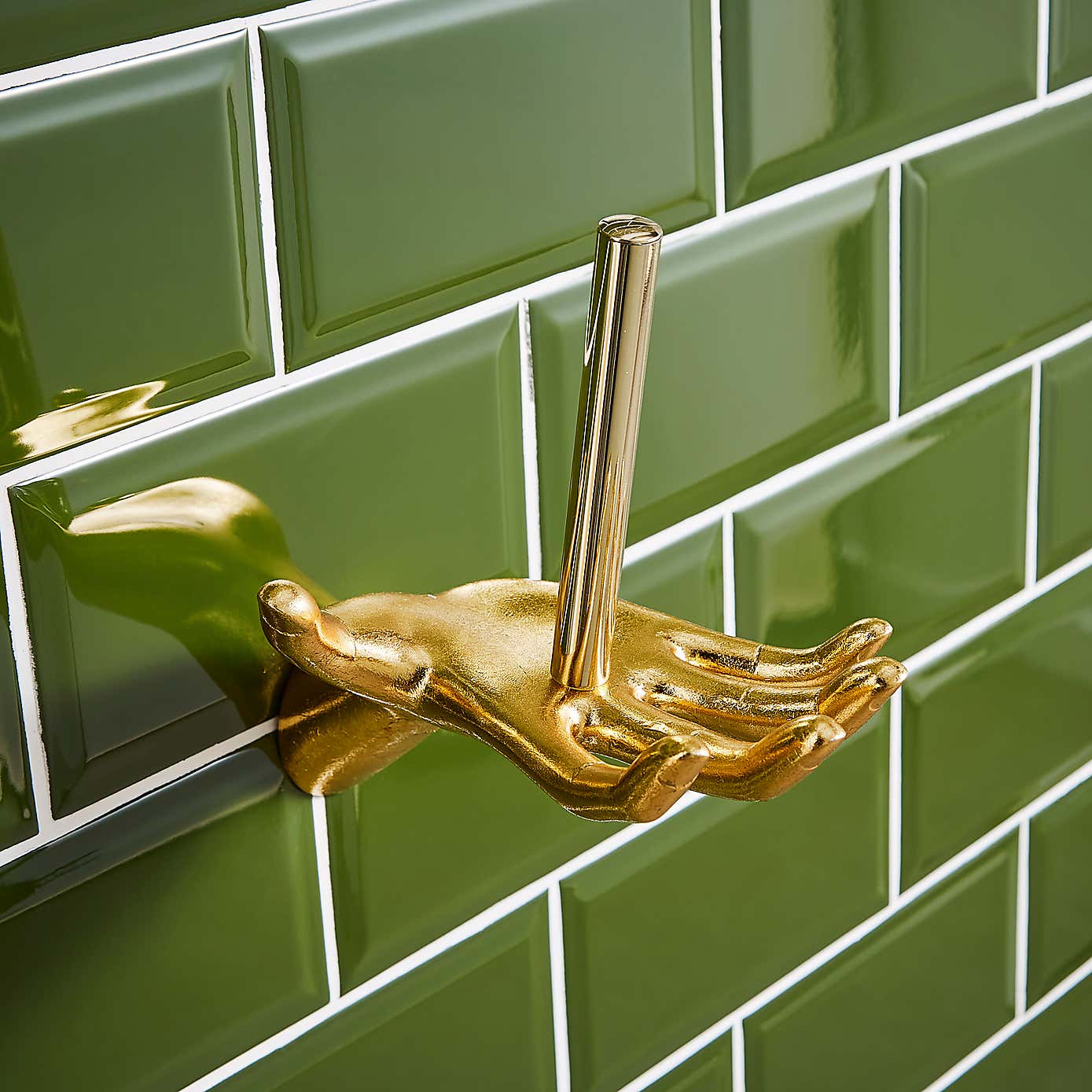 Brass Hand Wall Mounted Toilet Roll Holder