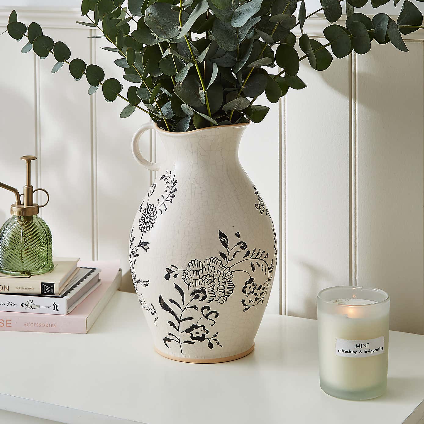 Ceramic Floral Jug Vase