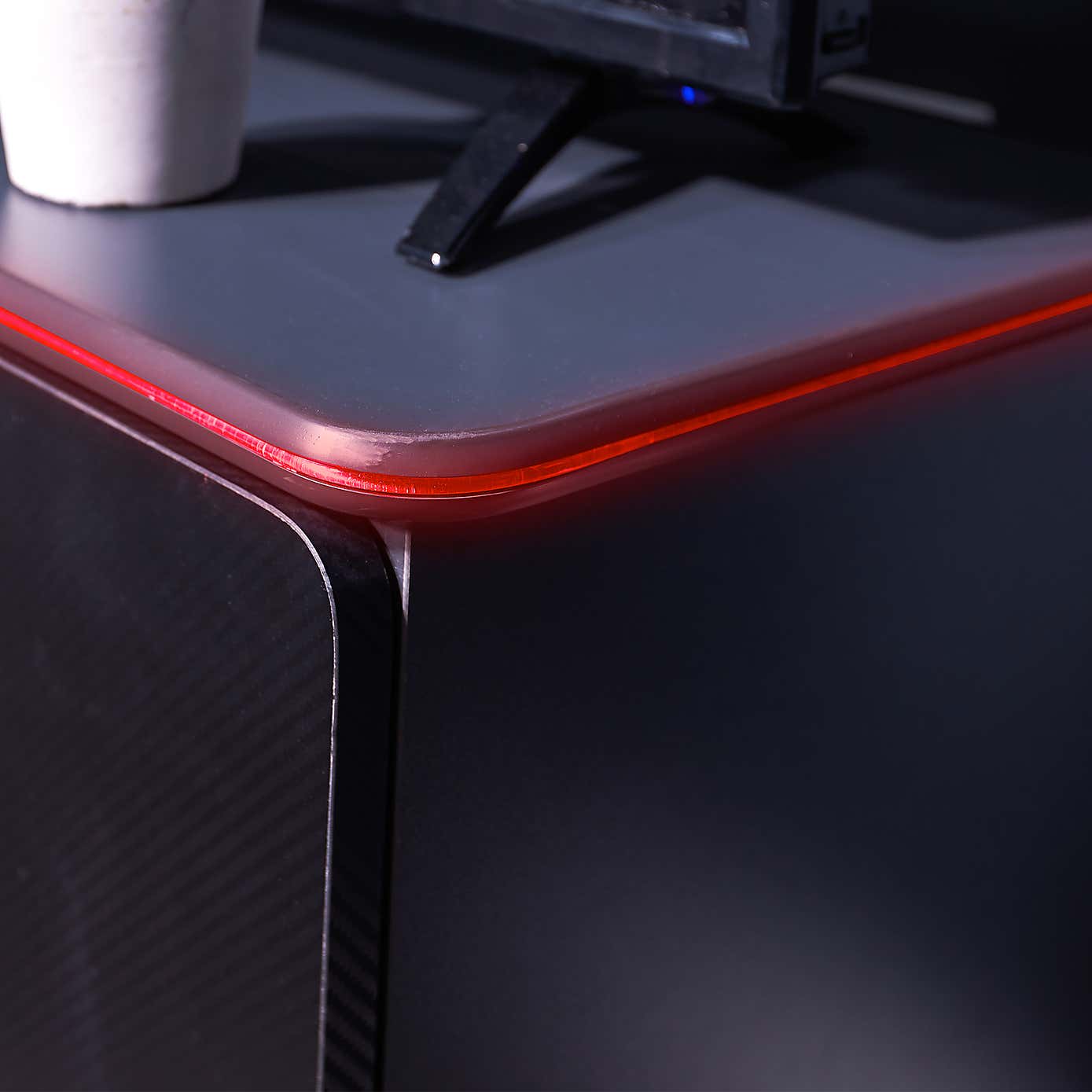 X Rocker White Carbon Tek TV Media Cabinet with Neo Fibre LED