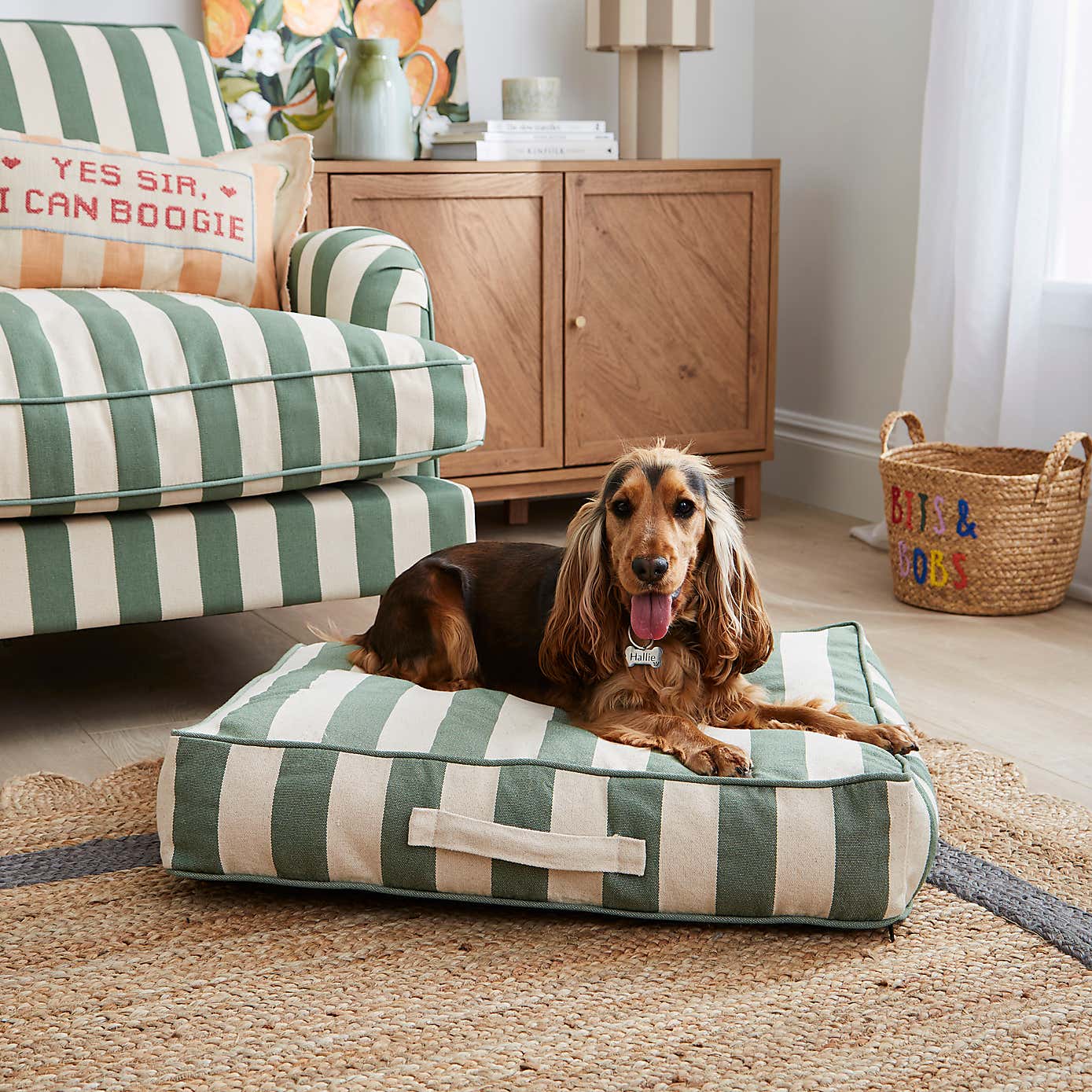Beatrice Stripe Mattress Pet Bed