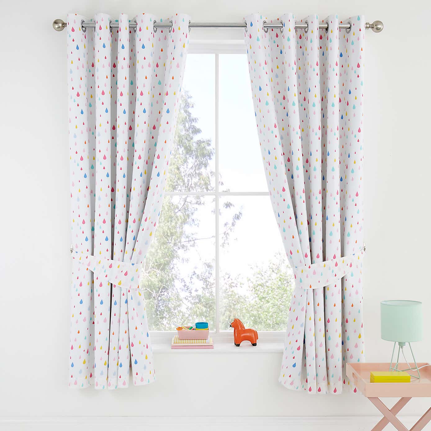 Elements Rainbow Cotton Blackout Eyelet Curtains