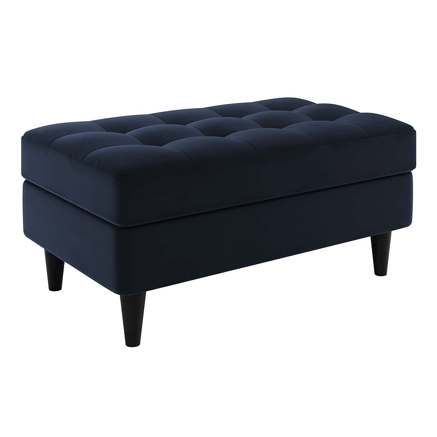 Zoe Velvet Storage Footstool