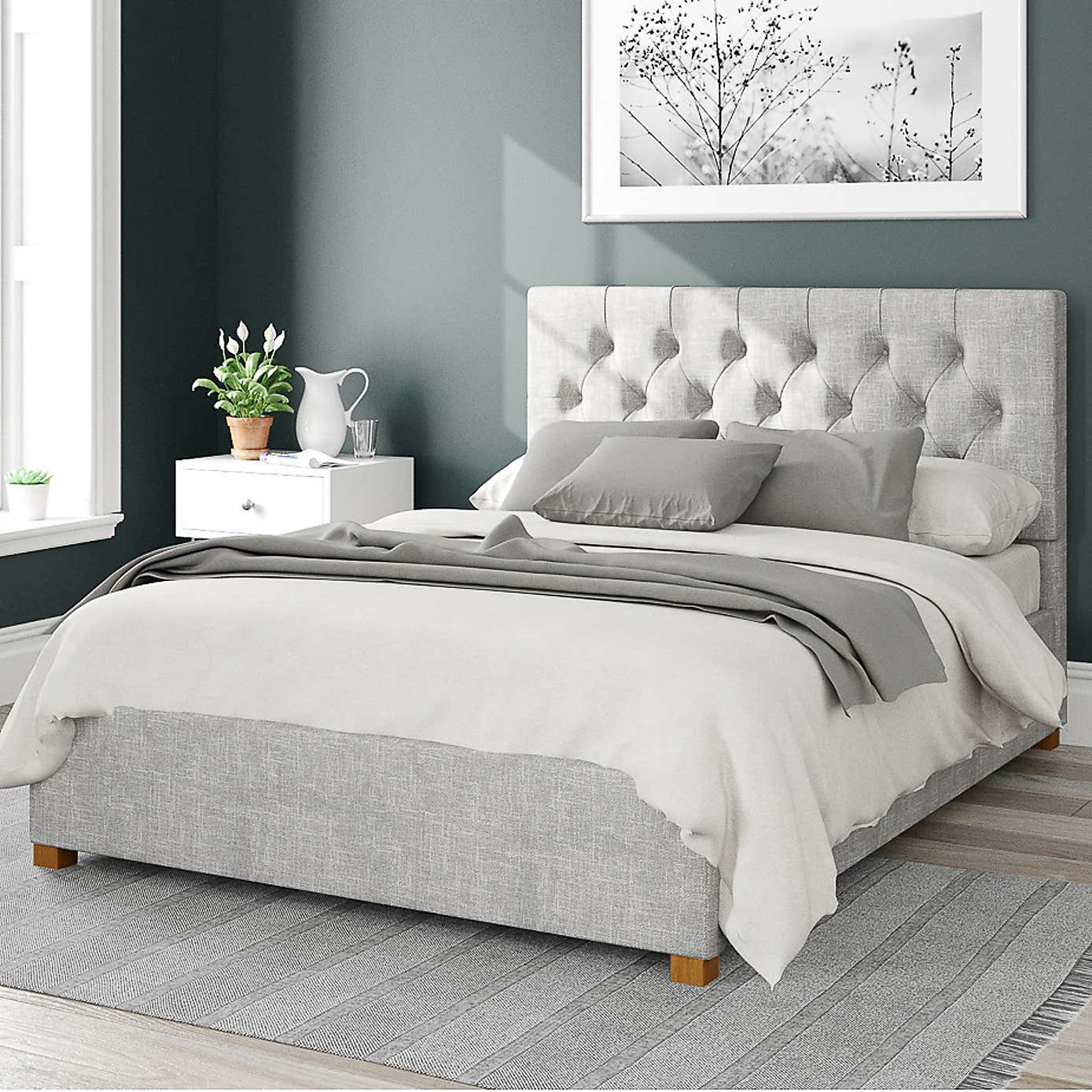 Olivier Pure Pastel Cotton Ottoman Bed