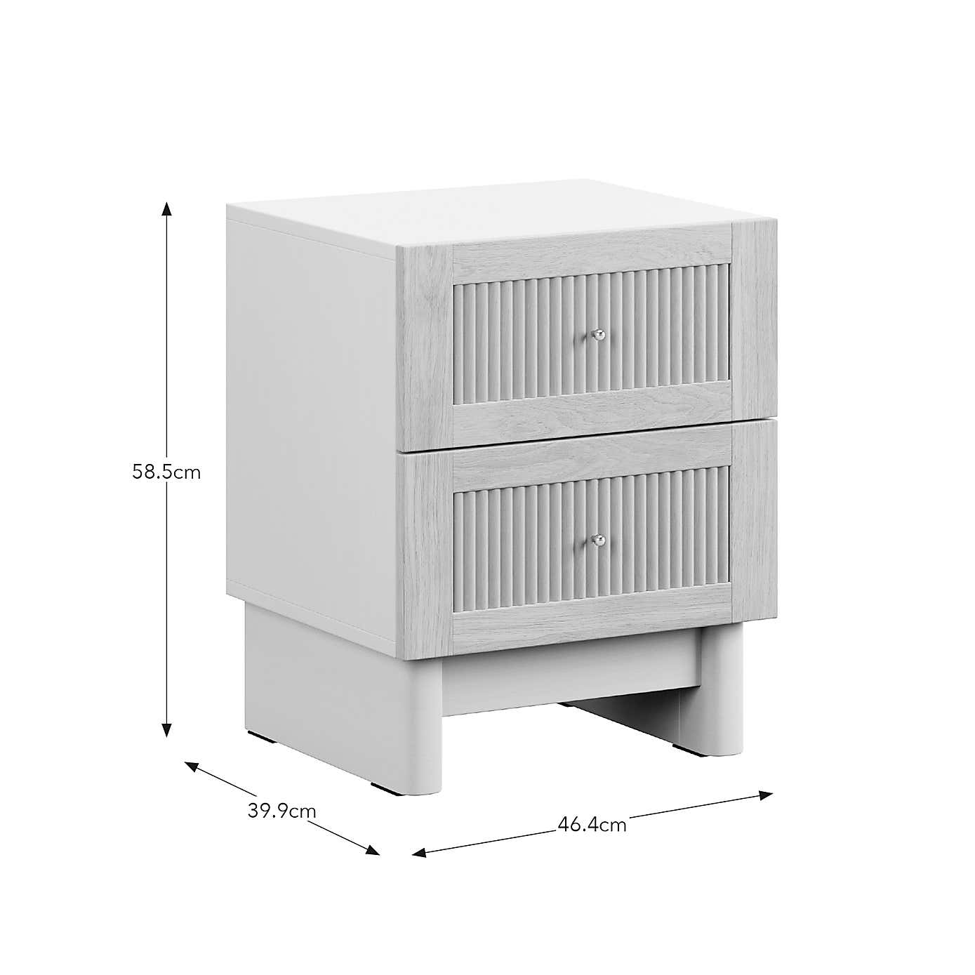 Maeva 2 Drawer Bedside Table, Light Oak Effect