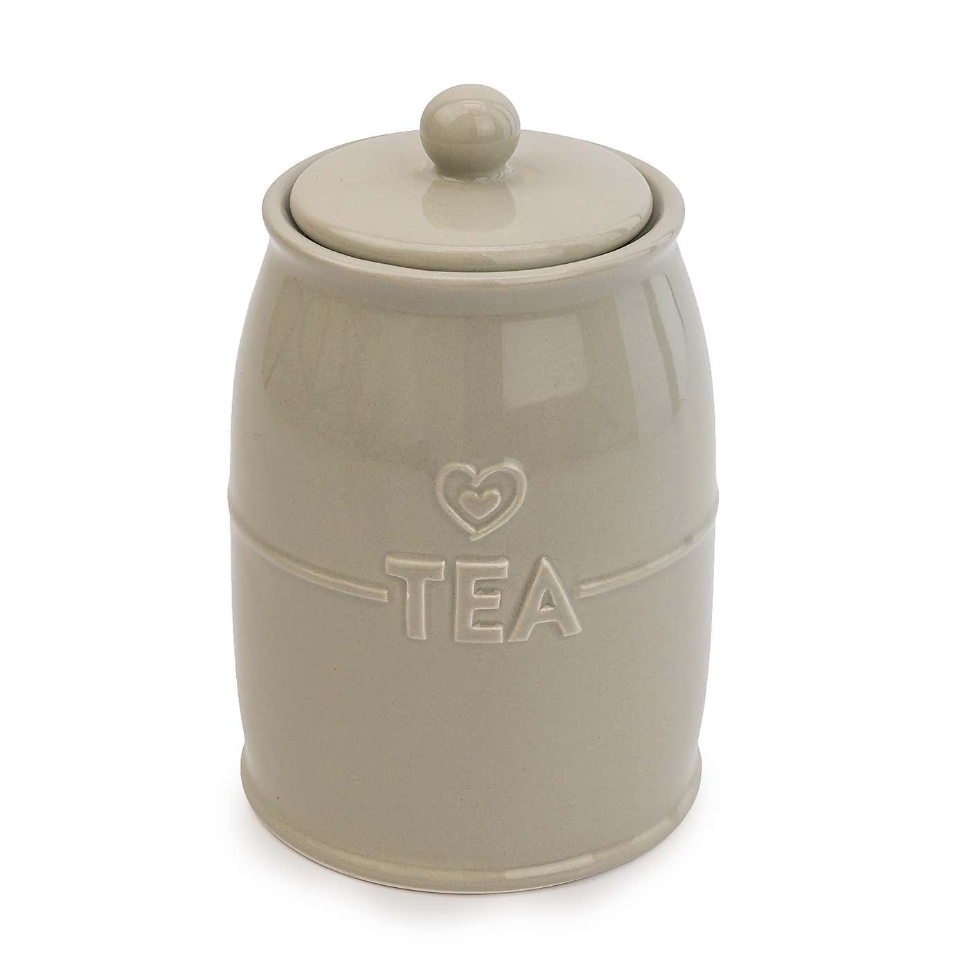White Hearts Tea Canister