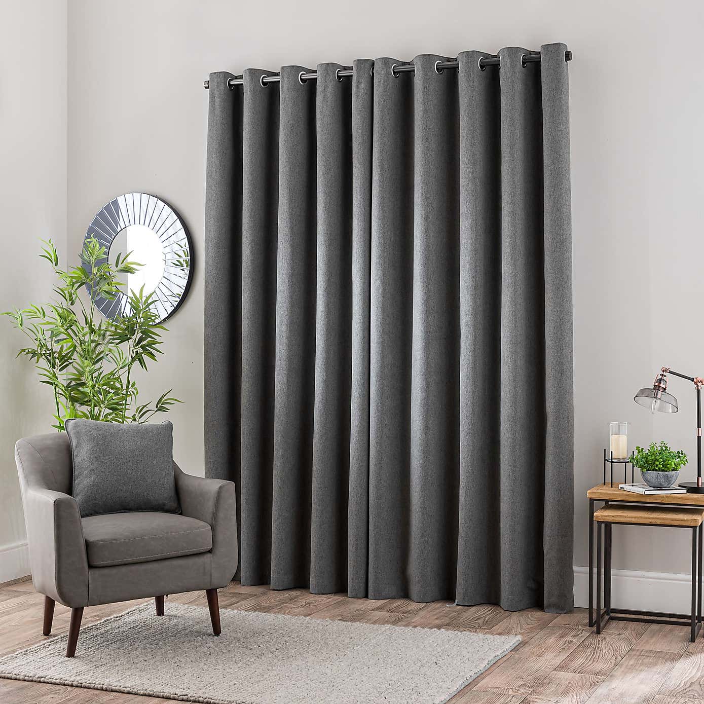 Luna Brushed Ultra Blackout Eyelet Curtains
