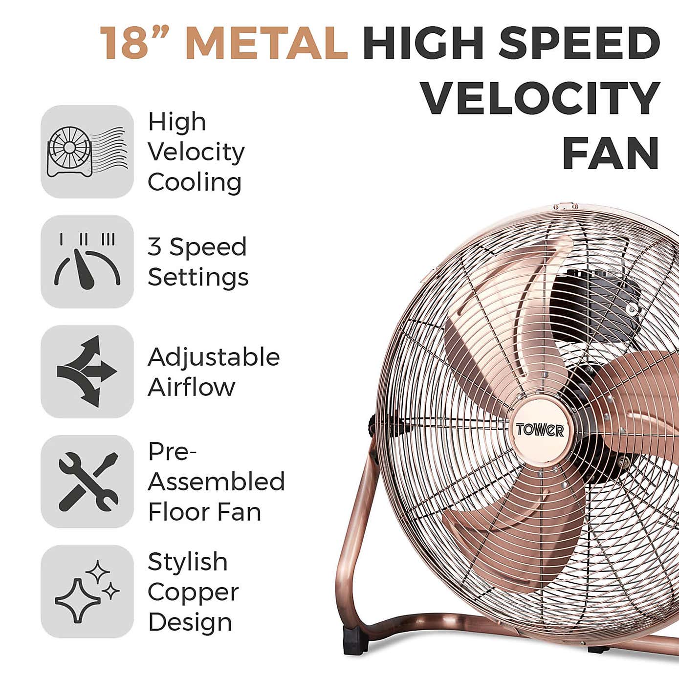 Tower Velocity 18" Floor Fan