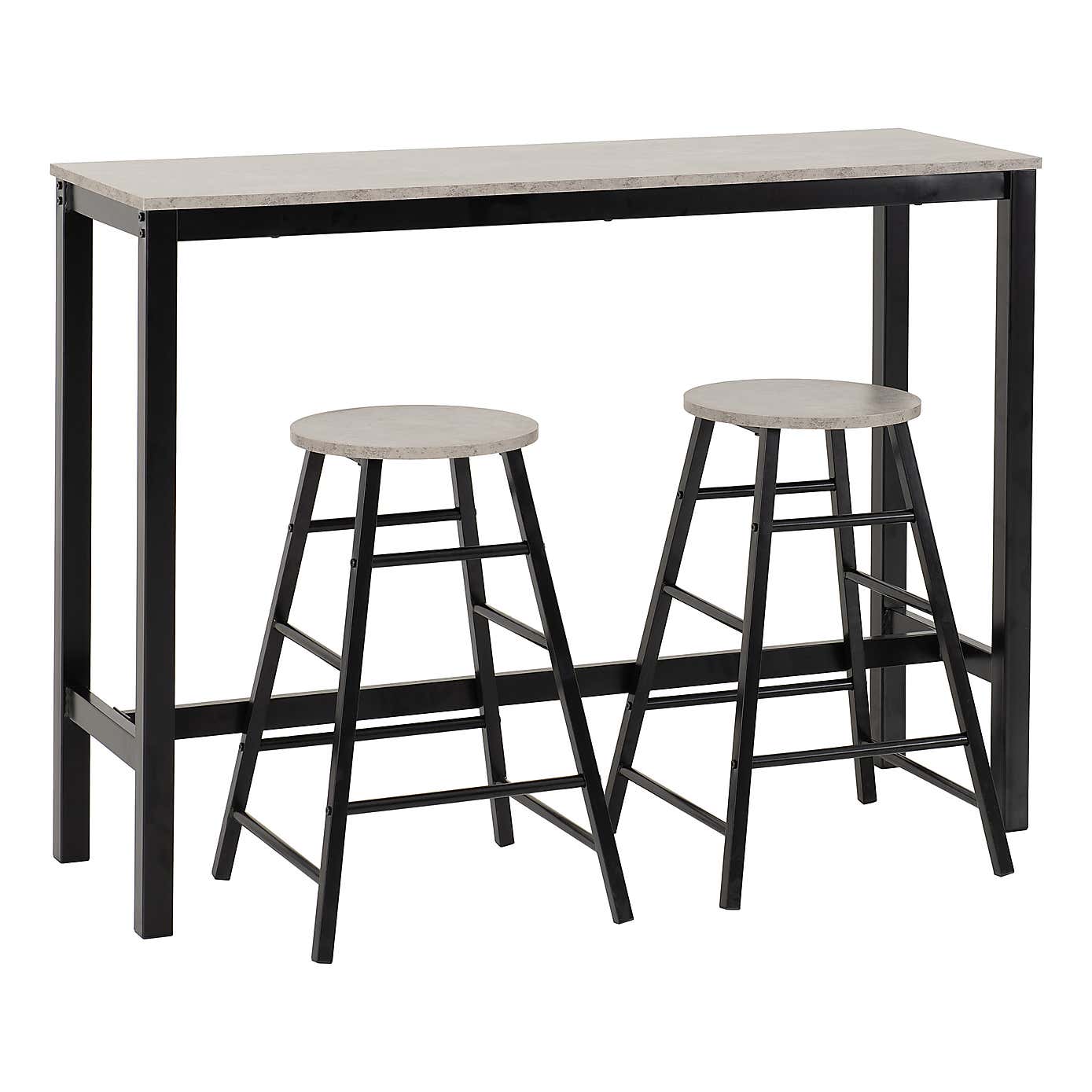 Athens Concrete Effect Breakfast Bar Set