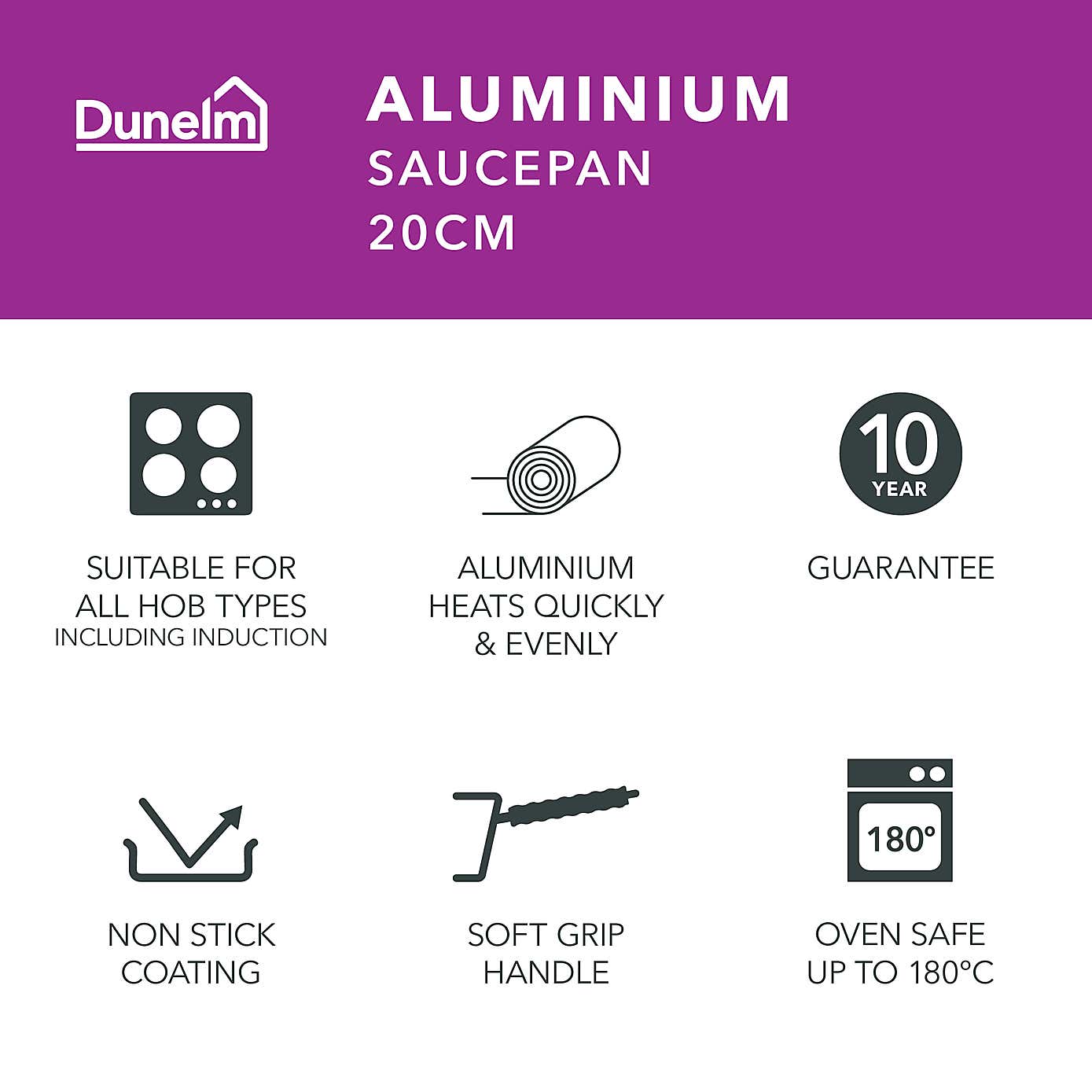 Non-Stick Aluminium Saucepan, 20cm