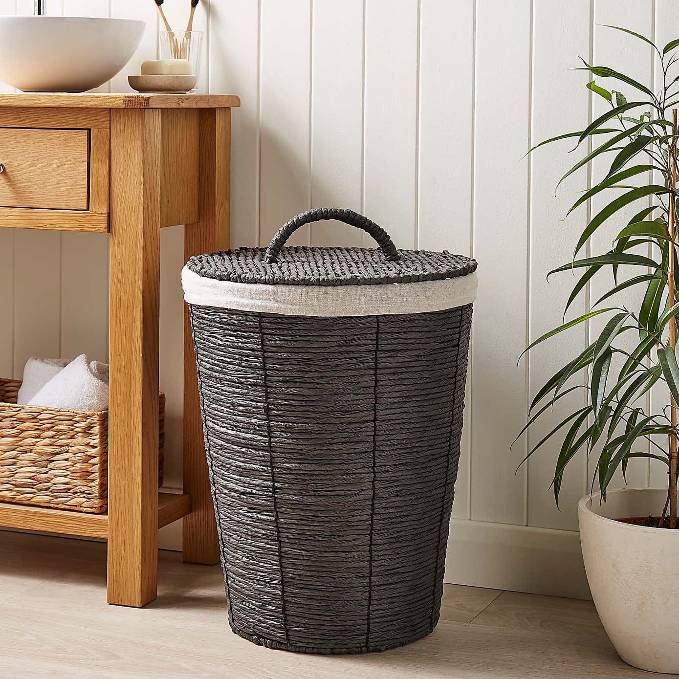 Woven Round Laundry Basket