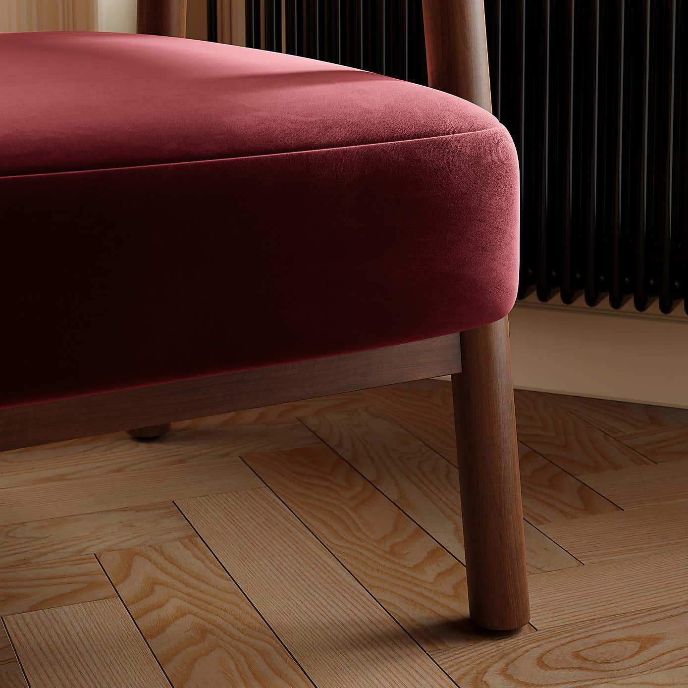 Cleo Velvet Curved Accent Chair