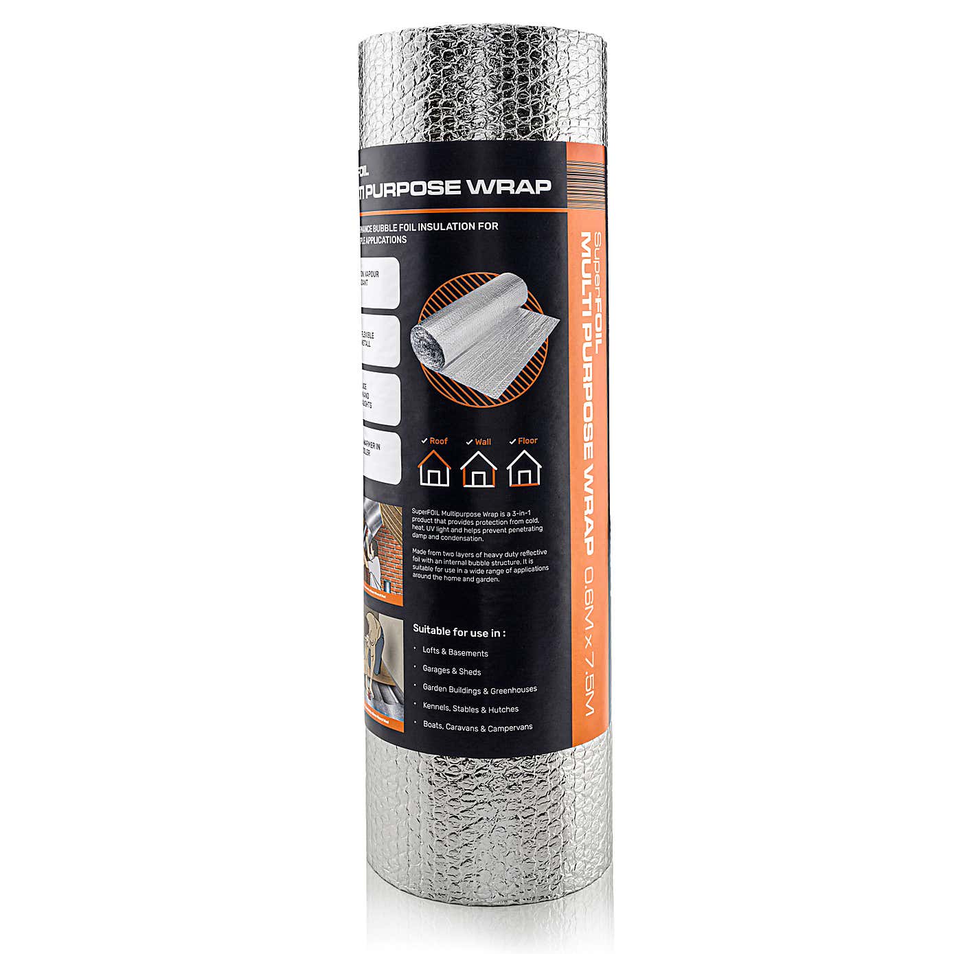 SuperFOIL Multipurpose Insulation 0.6m x 7.5m Silver