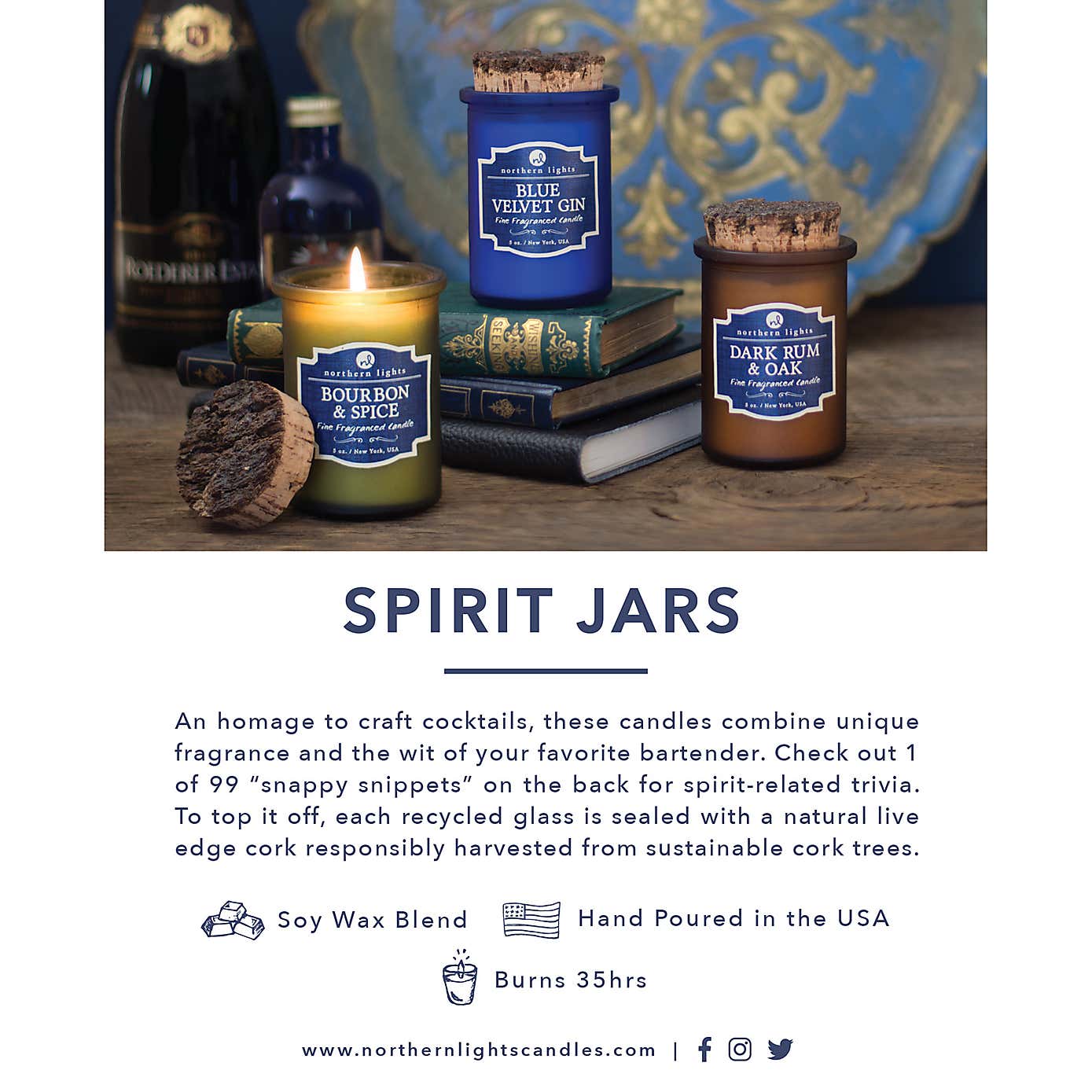 Northern Lights Spirit Dark Rum and Oak Jar Candle