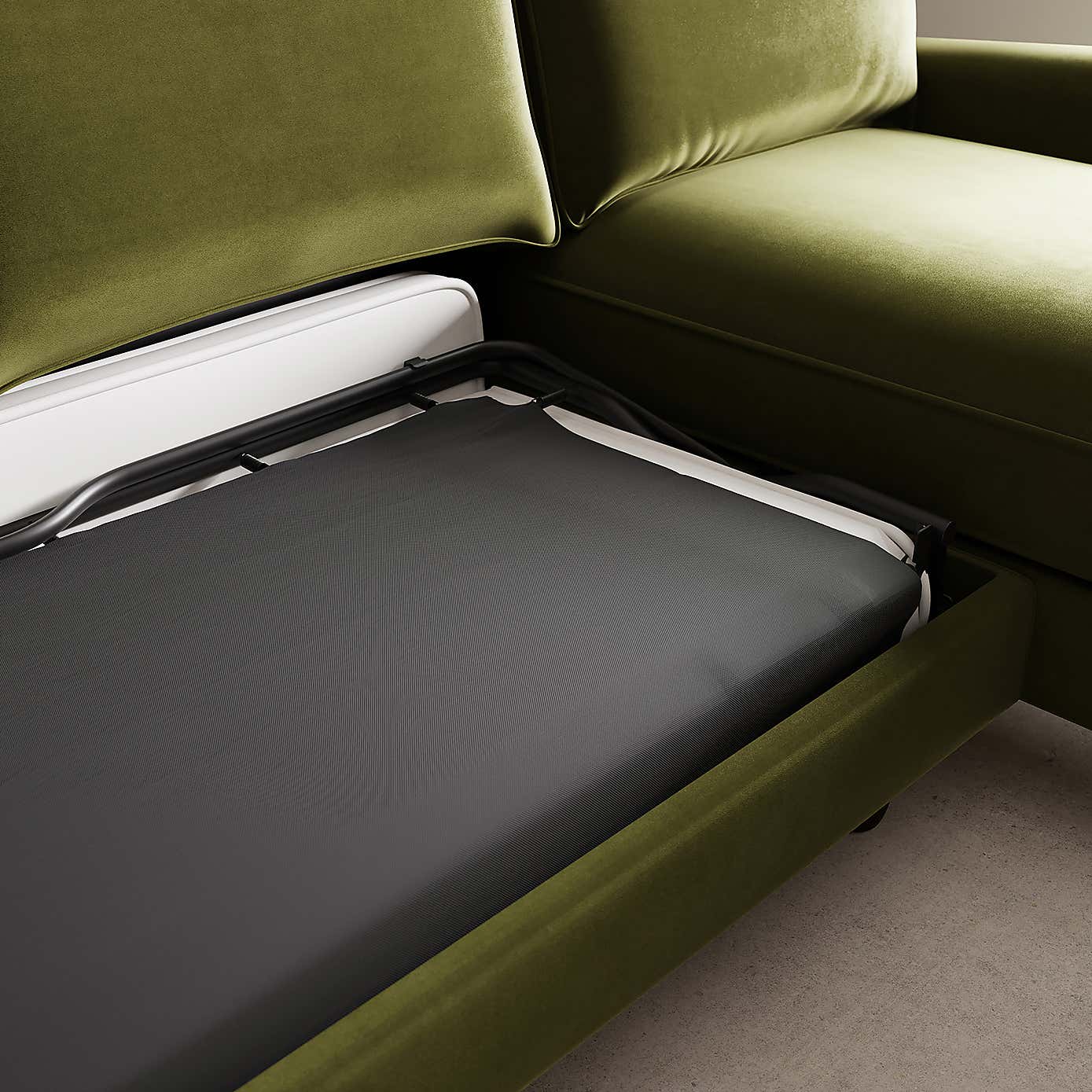 Beatrice Matte Velvet 4 Seater Corner Chaise Double Sofa Bed