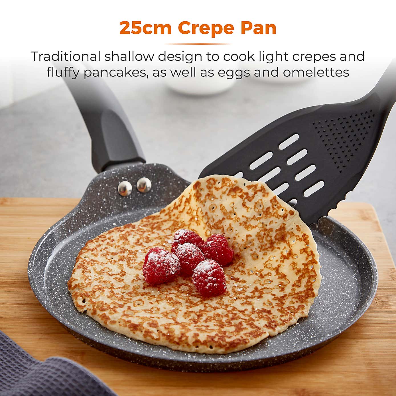 Tower Cerastone Non-Stick Forged Aluminium Pancake Pan, 25cm
