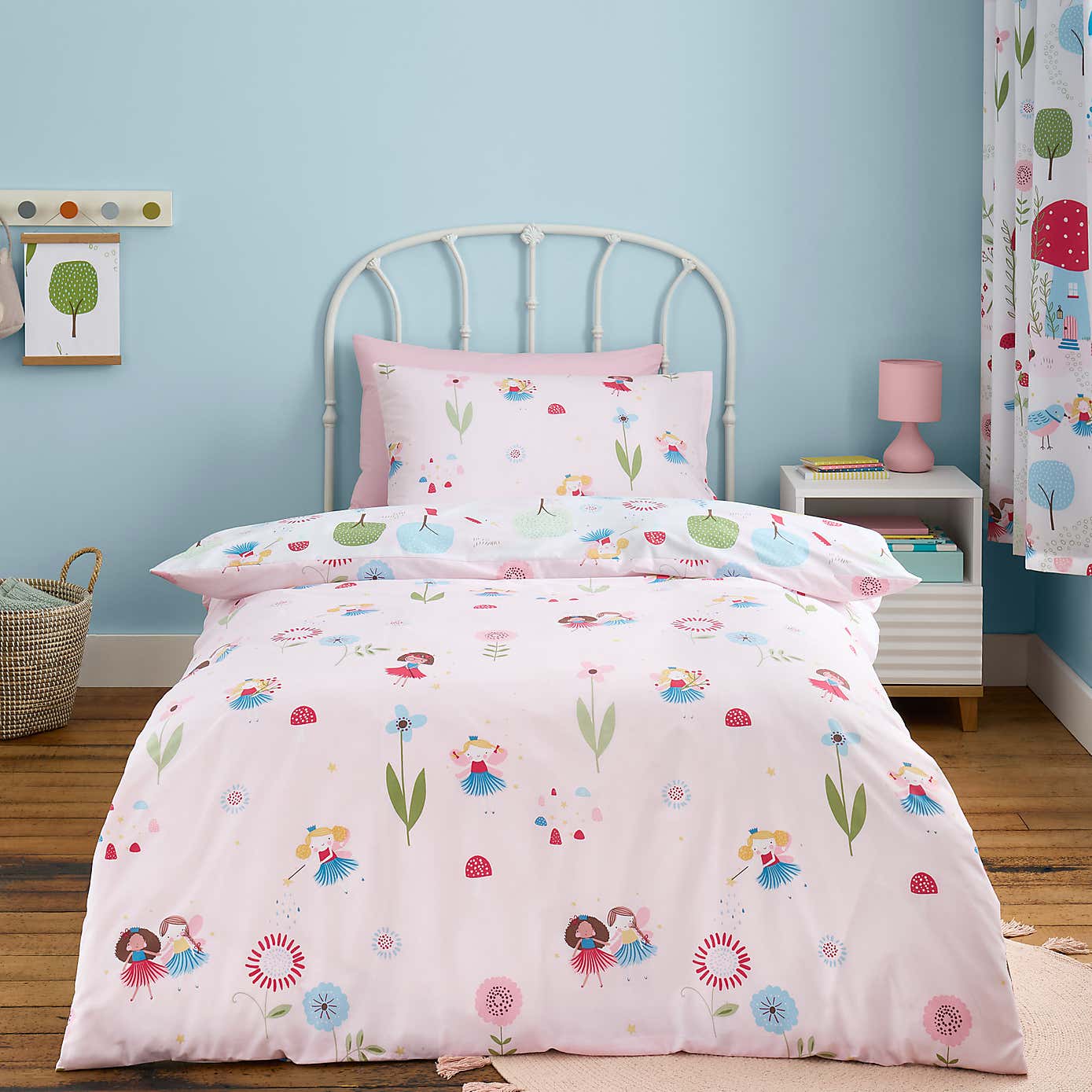 Toadstool Fairies Reversible Polycotton Duvet Cover & Pillowcase Set
