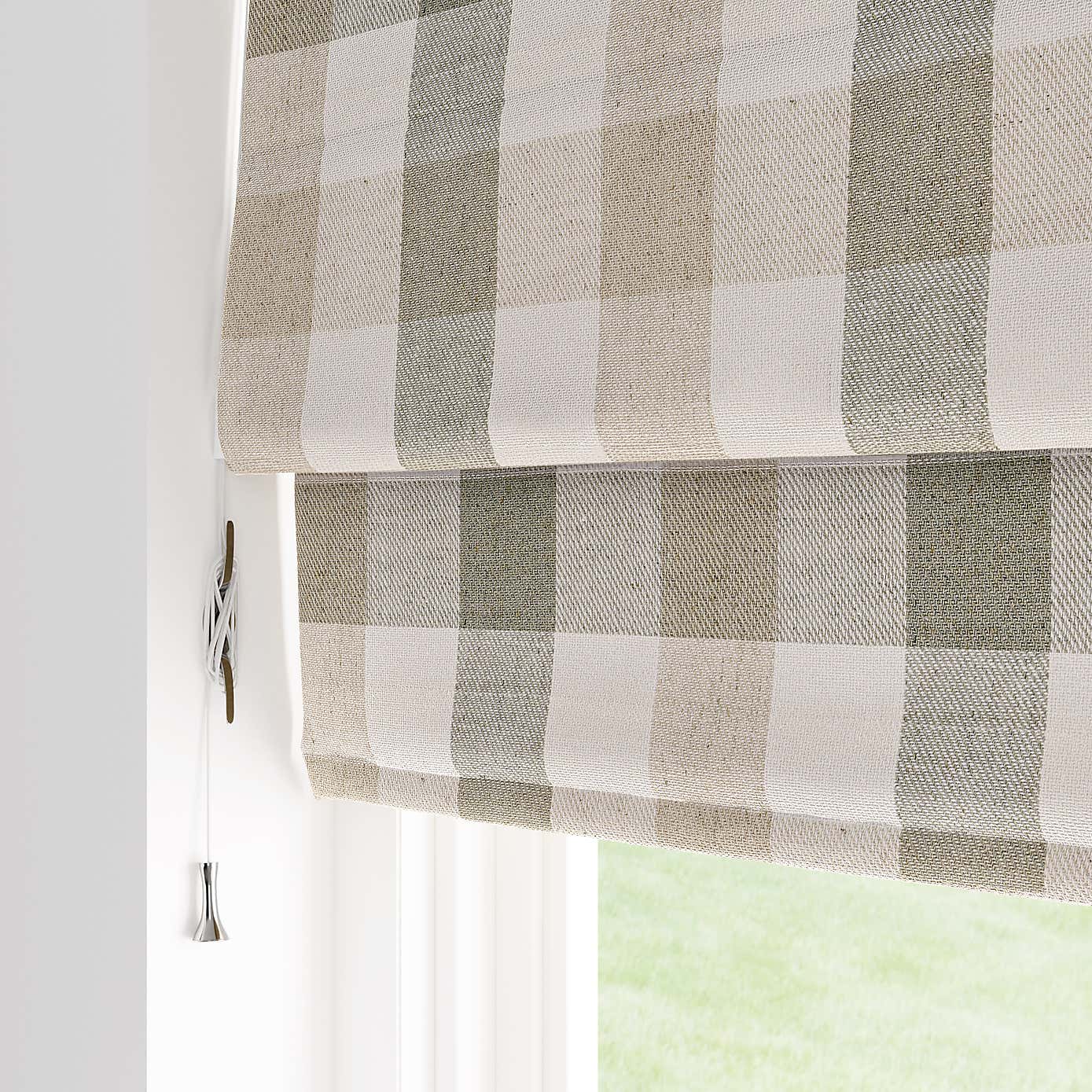 Large Check Roman Blind