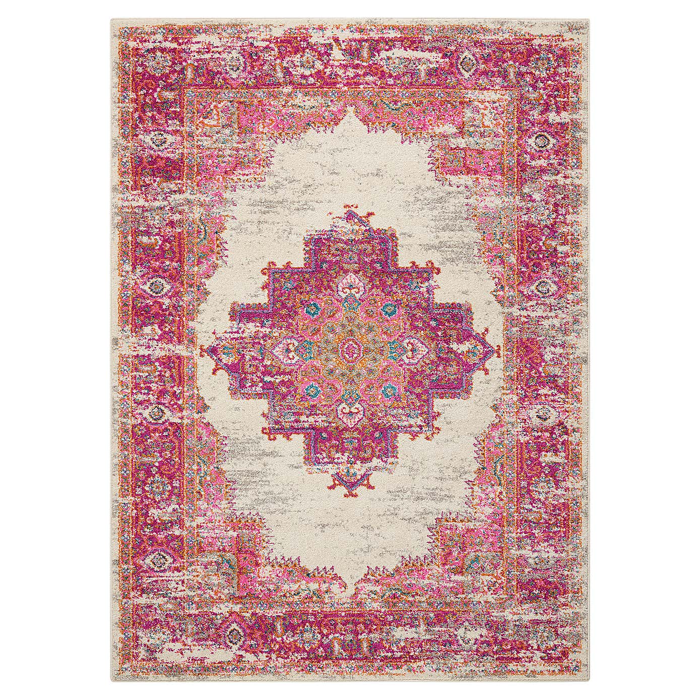 Ivory and Fuchsia Passion Rug