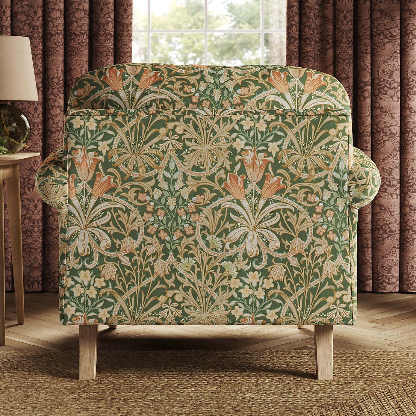 William Morris Woodland Weed Velvet Fabric Sample
