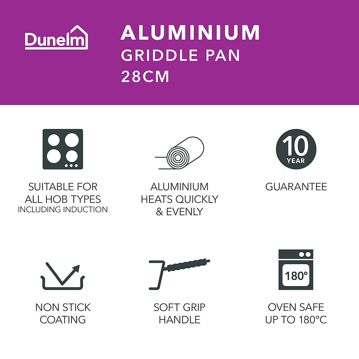 Non-Stick Aluminium Griddle Pan 28cm