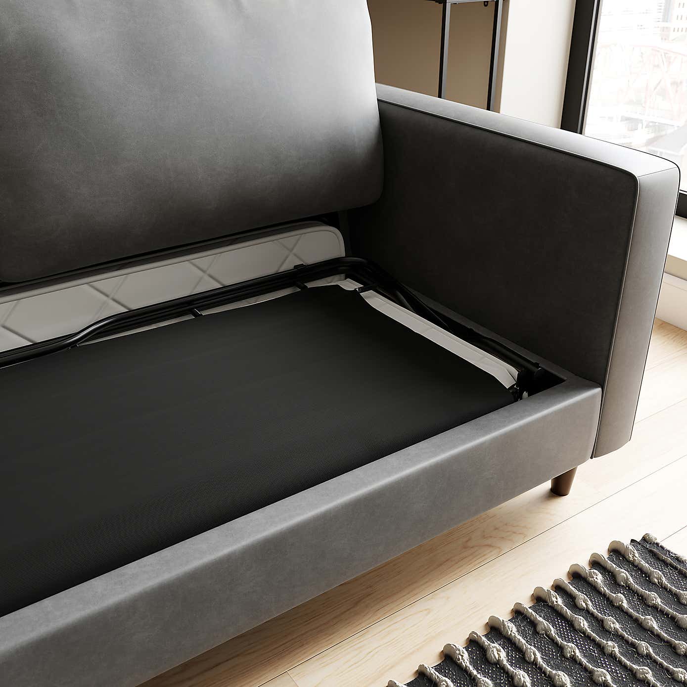 Zoe Faux Leather 3 Seater Double Sofa Bed