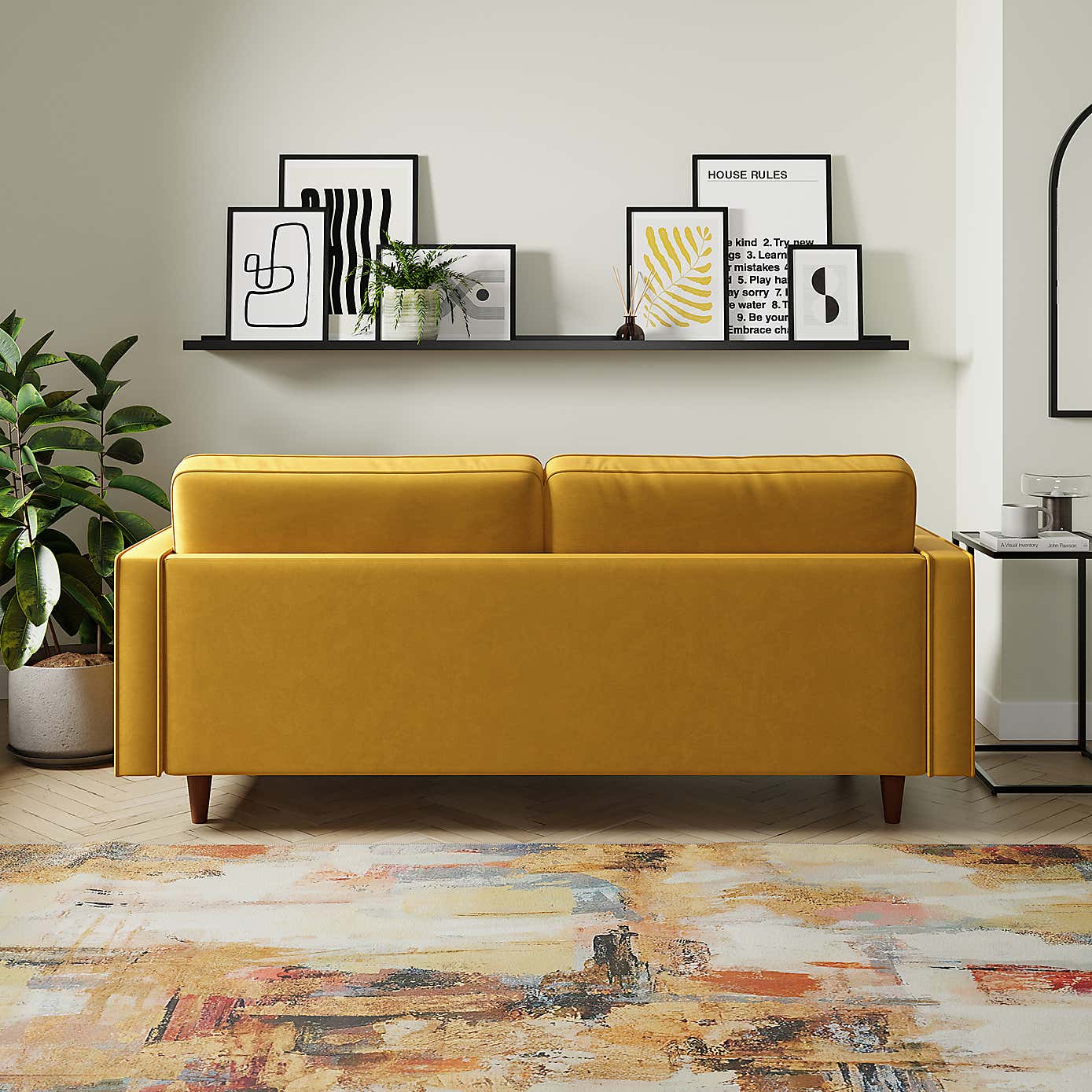 Zoe Plain Velvet 3 Seater Sofa