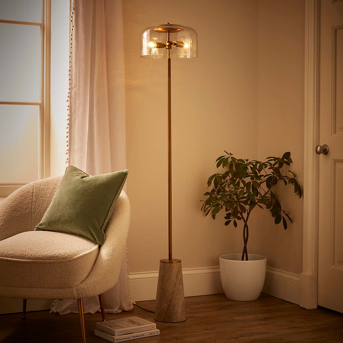 Kaeli Modern Marble Glass Floor Lamp